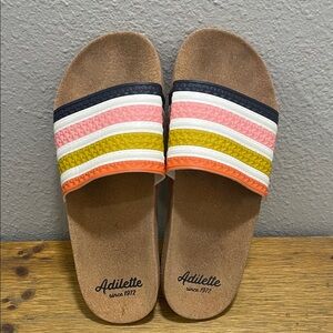 Men’s adidas Adilette Cork Slides, size 8
